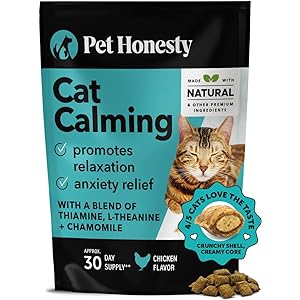 A bag of cat calming treats for cats.