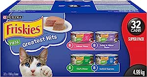 A box of cat food with different flavors.